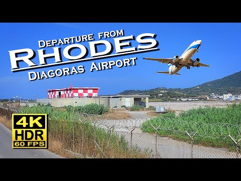 Rhodes Diagoras Airport Greece , Departure 💖 Airbus A320 Smartwings in 4K 60fps HDR (UHD) 👀 take-off