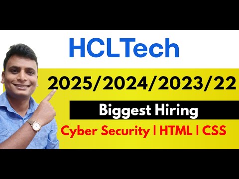 HCL TECH Biggest Hiring 2024 2023 2022 Batch | HTML CSS Cyber Security Python Internship