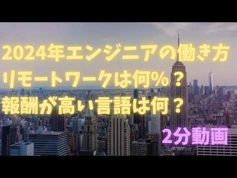 2024年エンジニアの働き方の統計を見ます。