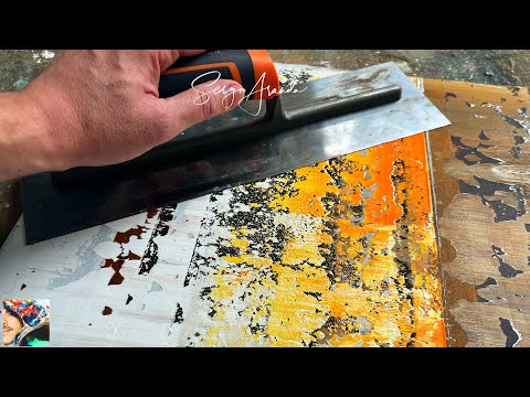 Scraping Technique: ART Tutorial for Abstract and Minimalist Acrylic Painting on Canvas