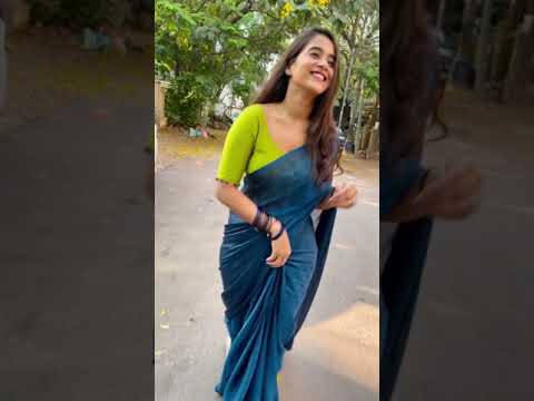 Deepthi sunaina new reel in saree💙💚