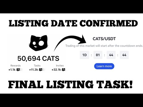 CATS Airdrop Listing Date Confirmed | CATS Withdrawal and Claim Time | Cats Listing Price