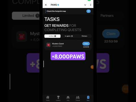 PAWS NEW TASK upgrade |  $PAWS নাম্বার অনুযায়ী অপশনগুলোতে ক্লিক করে তারপর পয়েন্ট কালেক্ট করুন!