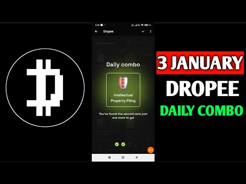 Dropee daily combo today | dropee daily combo 4 January | Daily Combo Dropee | Dropee 4 January