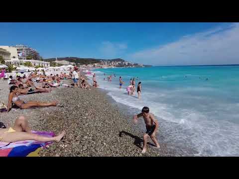 Nice,Beach Walk French Riviera [France 4K Ultra HD]