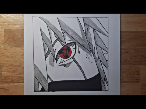 How to Draw Kakashi Eyes Sharingan - Easy Anime Drawing Coloring for Beginner