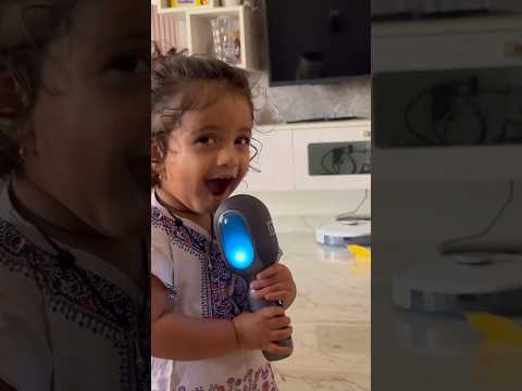 Little singer ❤️#daughter #cutebaby #singer #mic #kannadavlogs #youtubeshort #parenthood #love #vr