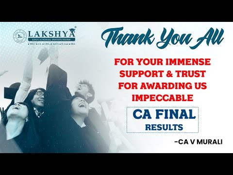 CA FINAL RESULTS (THANK YOU NOTE) || BY CA V MURALI SIR