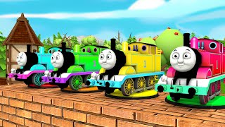 【踏切アニメ】あぶない電車 THOMAS FRIENDS RAINBOW COLORS Railroad Crossing Animation #train