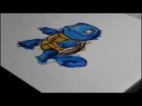 Agent00sonic| Watercolour Painting| Squirtle| Time Lapse