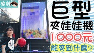 【夾娃娃】超巨大夾娃娃機1000元能夾中什麼?[NyoNyoTV妞妞TV玩具]