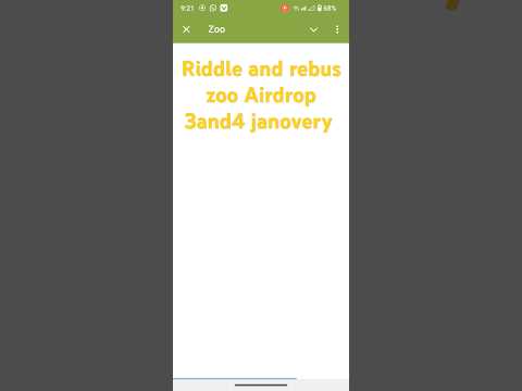 3 Janovery Zoo Airdrop Riddle and rebuses of the day