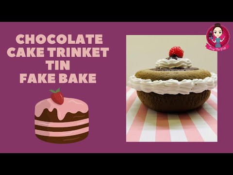 Let’s turn a Dollar Tree trinket tin into a CUTE Fake Bake cake! #fakebake #trinkettin #peepthisyall