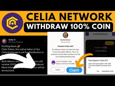 how to withdraw celia token|| celia netw new update today