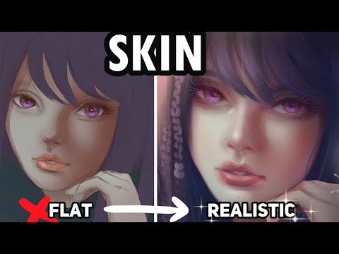 SKIN Painting Process for My Semi Realistic Anime Art Style (How to Paint Skin)