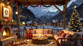 Warm Christmas Ambience with Jazz Relaxing Music 🎁 Christmas Jazz & Crackling Fireplace for Relax