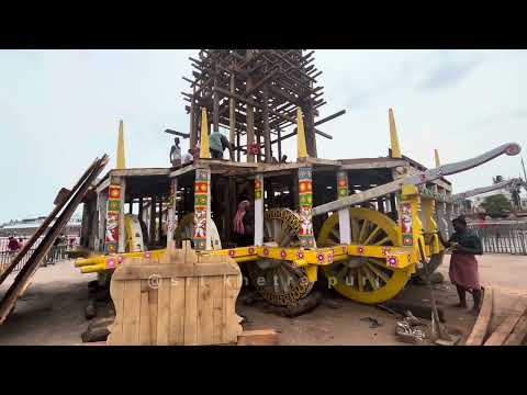 Chariots construction work for Ratha Yatra 2024 at Jagannath dham puri ✨🙏🏻❤️#rathayatra #2024