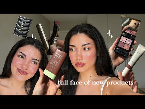 trying new products | full face of new makeup & skincare