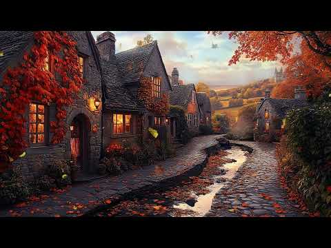 Medieval Autumn Afternoon Falling Leaves | Steady Rhythm Music Relaxes Body and Mind