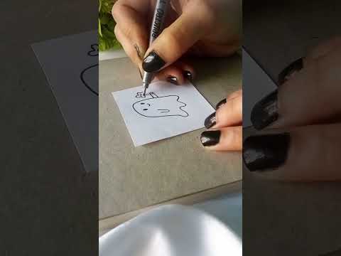 Easy Ghost Doodle | Mimi Crafted #5minutecrafts #shortsvideo #easydoodles #5minuteart