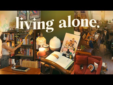 clean & organize my loft apartment with me! // living alone vlog