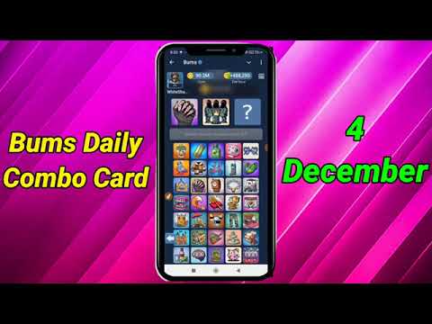 Bums Daily lottery cards 4 December | Bums Today Daily Combo Cards | Bums combo cards today