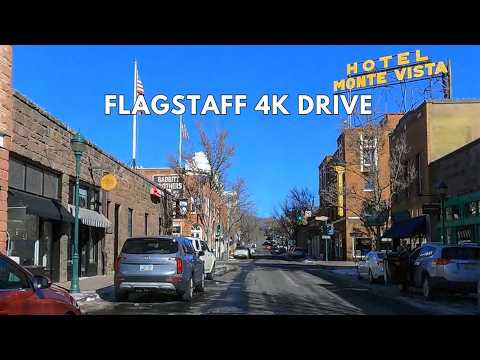 Flagstaff 4K Driving Tour | Drive Through Downtown Flagstaff Arizona