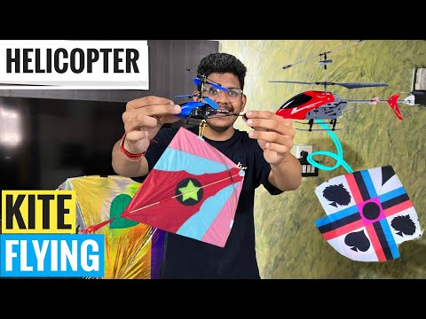 Kite Flying Using Helicopter 🚁  399rs Ka ye Helecopter Udaa Payega kya kite?