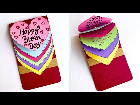 DIY- Water fall Card for Birthday/ Rainbow Water fall Greeting Card / Handmade Card Idea