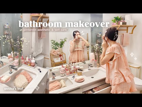 aesthetic bathroom makeover🦢✧˚｡⋆ pinterest self-care vibes, satisfying organization, apartment decor