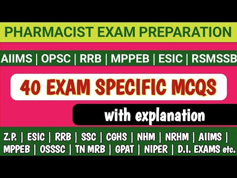 Pharmacist exam preparation | Drug inspector | AIIMS | OPSC | RRB | MPPEB | ESIC | ZP | HSSC | GPAT