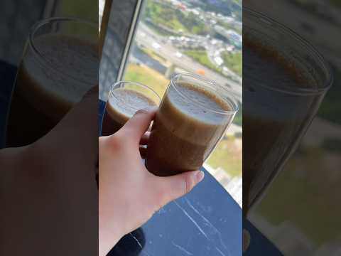 Nescafe with banana flavor, iced coffee, summer drink, energizing