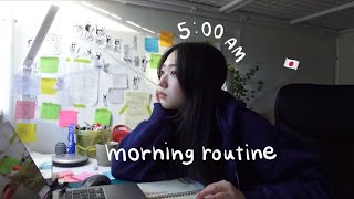 5am slow & productive morning routine in Tokyo🇯🇵cleaning messy closet, journaling📚