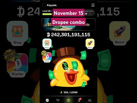 Dropee daily combo today | dropee daily combo 15 November | Daily Combo Dropee | Dropee 15 November