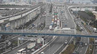 【LIVE】首都高 高速湾岸線 葛西付近・有明方向 ライブカメラ/Tokyo highway Live Camera   2024/12/28 0:35～