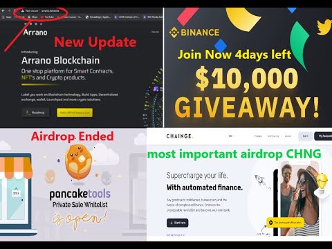 Arrano Network Website New Update | Binance $10k Giveaway |Pancaketool Airdrop End | Chainge finance