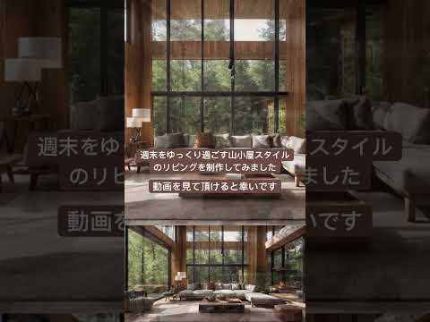 週末をゆっくり過ごす山小屋スタイルのリビングを制作しました。  #interiordesign #architecture #relaxingmusic #リビングインテリア #3d #山小屋 #別荘