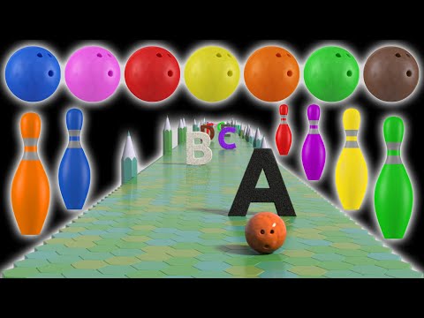 Bowling Ball Adventure: Smash Kinetic Sand Letters & Numbers Learn Alphabet Colors 🎳🔤🔢