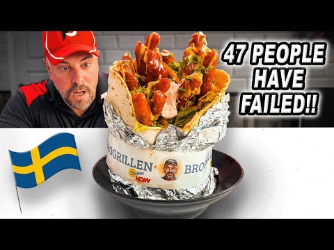 47 People Have Failed Brogrillen's 3kg "OMG" Swedish Tunnbrödsrulle Sausage Wrap Challenge!!