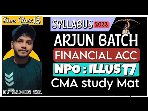 NPO 3rd Class | Arjun batch CMA Inter Financial Accounting  |  The Commerce Coach