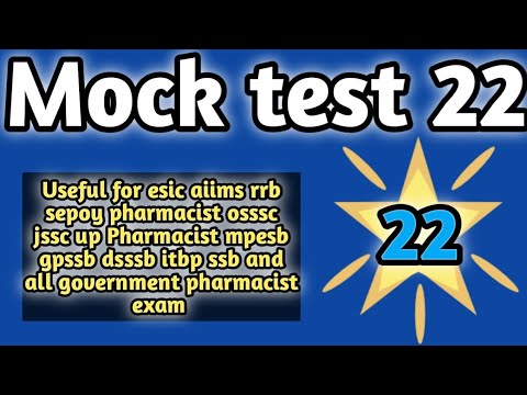 mock test22 forgovernmentpharmacistexam preparation#rrbpharmacistexam#ossscpharmacistandmphwexam2024