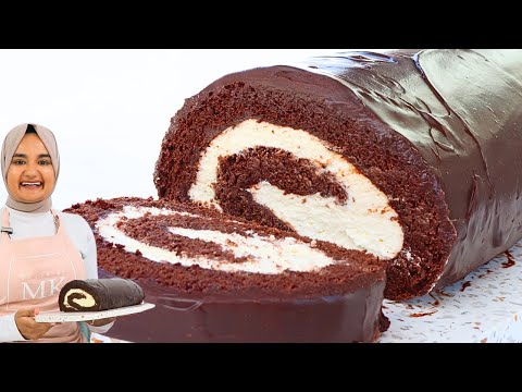 The lightest, most decadent CHOCOLATE CAKE ROLL I've ever had. Chocolate Swiss roll recipe