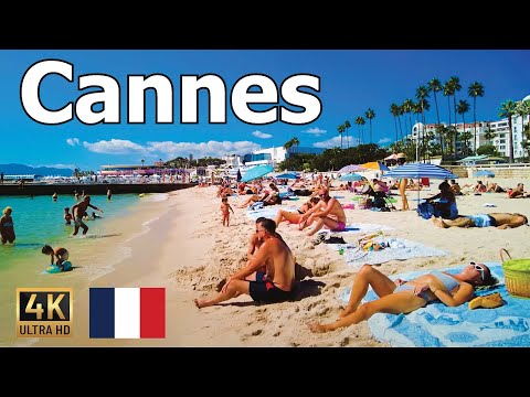 Cannes 4K - Walking Tour - Beach and Red Carpet 🇫🇷