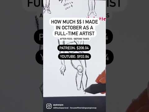 how much $ i earned in october as a full-time artist