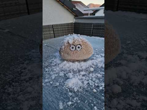 Pou vs snow 😂💩 #pou #plushie #plushtoy