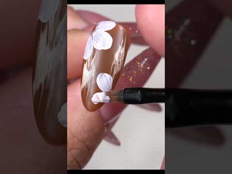 Flower Painting Gold Chrome Nail Art Designs #Shorts #nail #nails #nailart #nailarts