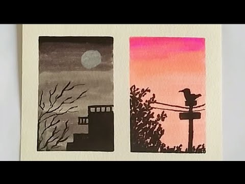 aesthetic scenery painting with brush pen | step by step drawing | painting tutorial