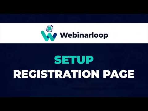 Webinarloop - Registration page setup