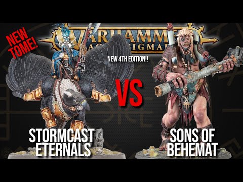 NEW BATTLETOME - Stormcast Eternals Vs Sons Of Behemat  - Warhammer AoS 4th Edition