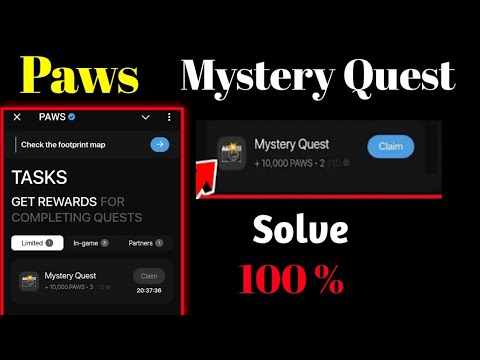 Paws New Task Mystery Quest | How To Solve New Mystery Quest In Paws | Paws Airdrop Mystery Quest |